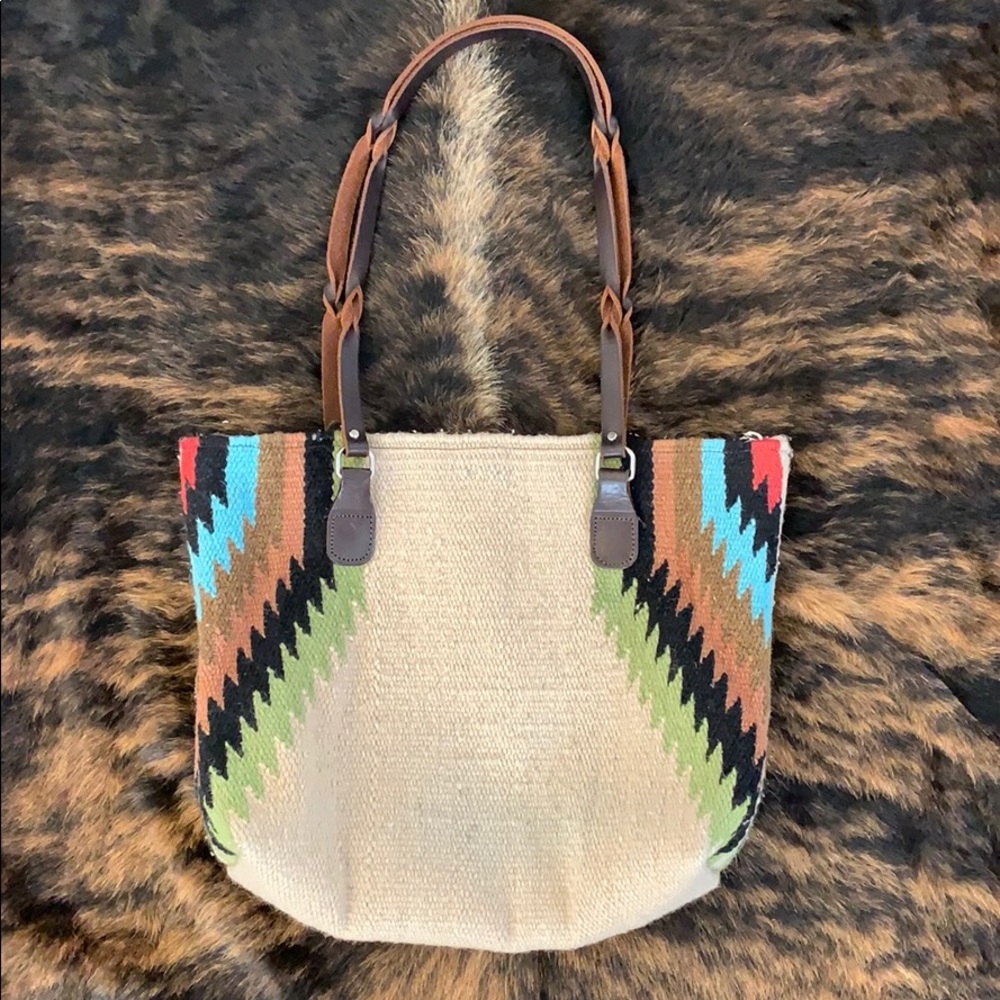 Saddle blanket tote purse